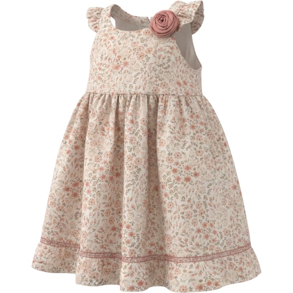 Rachel Ashwell Girls 5T Pink Floral Sundress Ruffle Prairie Shabby Chic Cotton